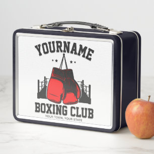 Lunch Box Pro Boxer AJOUTER NOM Gants rouges Boxer Ring Trai