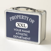 Lunch Box Propriété de XXL Ajouter Nom Police blanche Métal  (Dos)