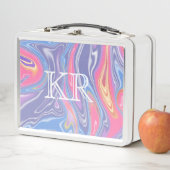 Lunch Box Psychédélique Abstrait marbre Pastel Motif initial (En situation)