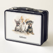 Lunch Box Puppy Dog Girls Watercolor Personalized (Dos)