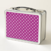 Lunch Box Purple Polka Dot Pattern Green Monogram (Dos)