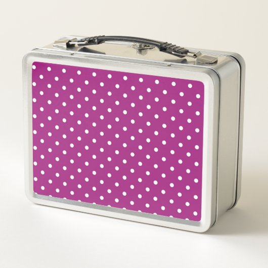 Lunch Box Purple Polka Dot Pattern Green Monogram (Dos)
