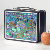 Lunch Box Purple psychédélique et fleurs de jardin vert citr (En situation)