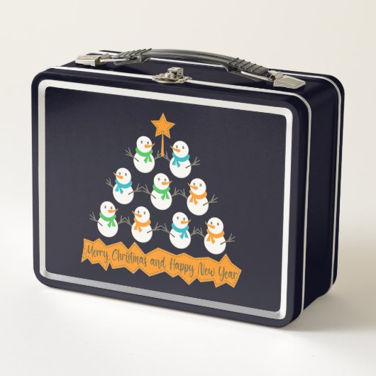 Lunch Box Pyramide des sapins de Noël faite de bonhommes de (Devant)