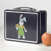 Lunch Box Rabbit comme coiffeur avec sèche-cheveux (En situation)