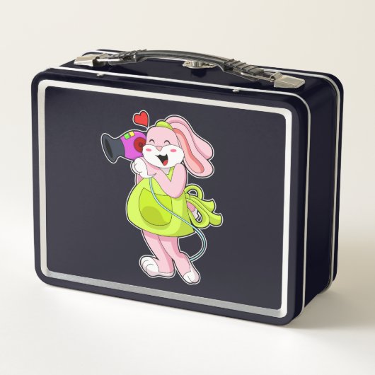 Lunch Box Rabbit comme coiffeur avec sèche-cheveux (Dos)