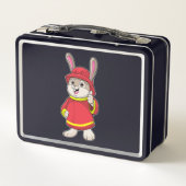 Lunch Box Rabbit comme pompier avec casque (Dos)
