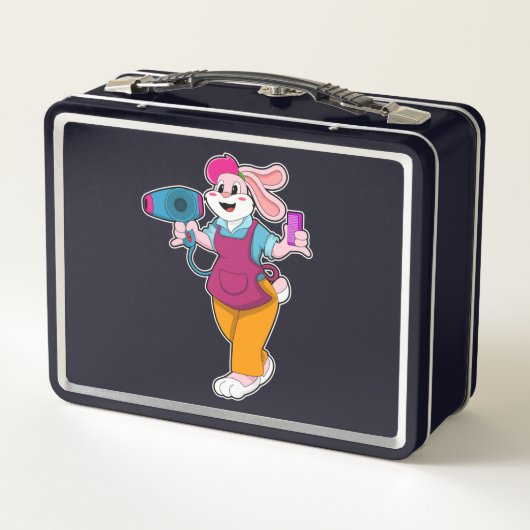 Lunch Box Rabbit en coiffeur avec sèche-cheveux & peigne (Dos)