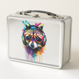 Lunch Box Raccoon dans casques et lunettes
