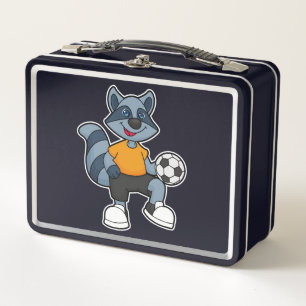 Lunch Box Racon comme joueur de football avec balle de footb