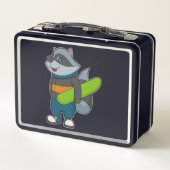 Lunch Box Racoon as Snowboarder avec snowboard (Dos)