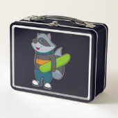 Lunch Box Racoon as Snowboarder avec snowboard (Devant)