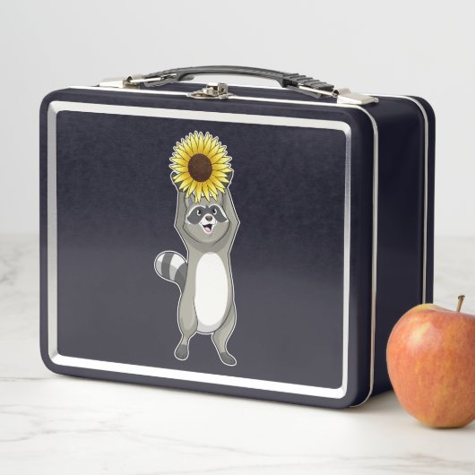 Lunch Box Racoon avec tournesol (En situation)