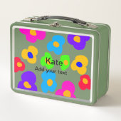 Lunch Box Rainbow flower pride amour ajouter nom texte lqbtq (Devant)
