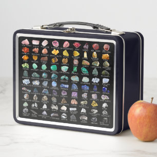 Lunch Box Rainbow Gems Crystal Collection Géologie Rock Char