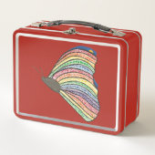 Lunch Box Rainbow Mosaic Butterfly on Metal Lunch Boxes (Devant)