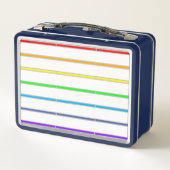 Lunch Box Rainbow Stripes Nom personnalisé (Dos)