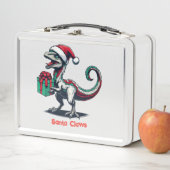 Lunch Box raptor chapeau de Noël Santa (En situation)