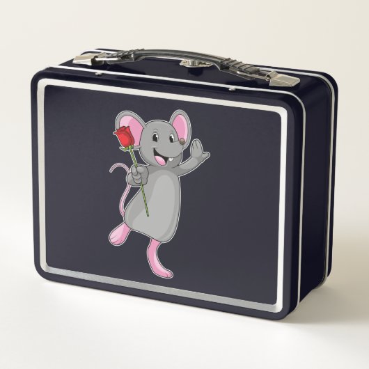 Lunch Box Rat avec fleur Rose (Dos)