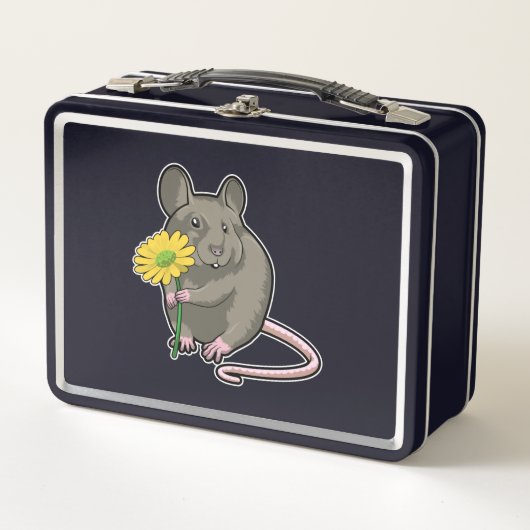 Lunch Box Rat avec fleurs jaunes (Devant)