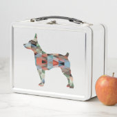 Lunch Box Rat Terrier Chien race Geo Silhouette Plaid (En situation)