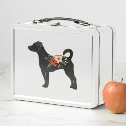 Lunch Box Rat Terrier NN Chien Boho Floral Silhouette (En situation)