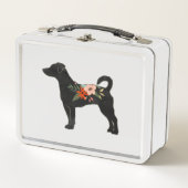 Lunch Box Rat Terrier NN Chien Boho Floral Silhouette (Devant)