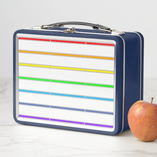 Lunch Box Rayures arc-en-ciel (En situation)