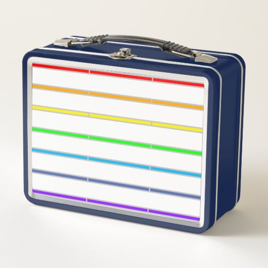 Lunch Box Rayures arc-en-ciel (Devant)