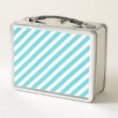 Lunch Box Rayures diagonales classiques bleues et blanches (Dos)