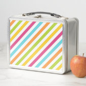 Lunch Box Rayures diagonales en couleurs vives (En situation)