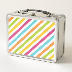 Lunch Box Rayures diagonales en couleurs vives