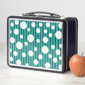 Lunch Box Rayures pointillées blanches (En situation)