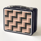 Lunch Box Rectangles géométriques Brown Mocha Noir (Dos)
