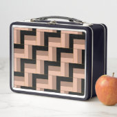 Lunch Box Rectangles géométriques Brown Mocha Noir (En situation)