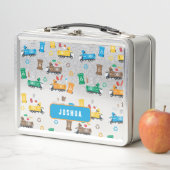 Lunch Box Recyclage coloré Camions-poubelles et poubelles (En situation)