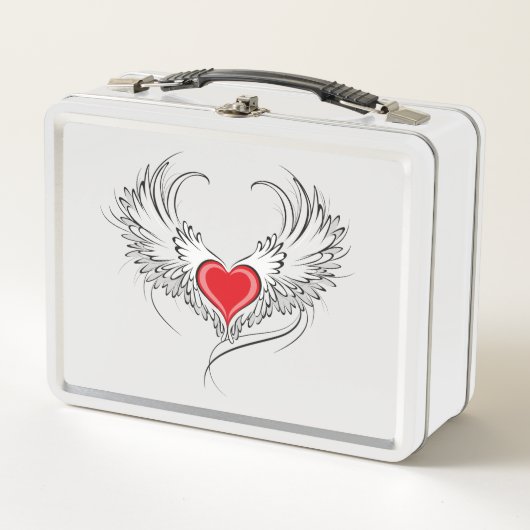 Lunch Box Red Angel Coeur avec ailes (Devant)