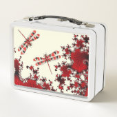 Lunch Box Red Dragonflies Nom personnalisé Boîte à lunch (Dos)
