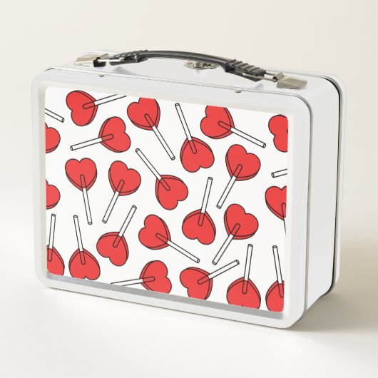 Lunch Box Red Lollipops, Heart Lollipops, Lollipop Pattern (Dos)