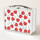 Lunch Box Red Lollipops, Heart Lollipops, Lollipop Pattern (Devant)