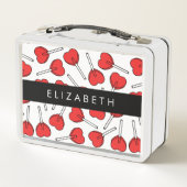 Lunch Box Red Lollipops, Heart Lollipops, Lolly, Your Name (Dos)