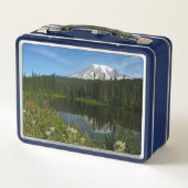 Lunch Box Réflexion du lac Rainier avec Fleurs sauvages (Dos)