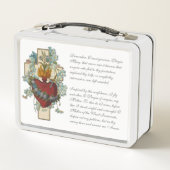 Lunch Box Religieuse Vierge Marie Fleur du Coeur Fatima Priè (Dos)
