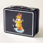 Lunch Box Renard à la pluie avec gouttes de pluie (Dos)
