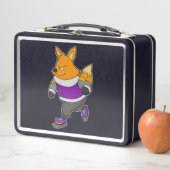Lunch Box Renard au patinage sur glace avec patins sur glace (En situation)