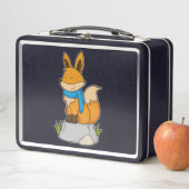 Lunch Box Renard avec Écharpe sur Rocher (En situation)
