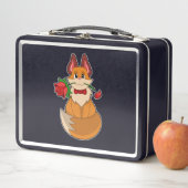 Lunch Box Renard avec fleur Rose (En situation)