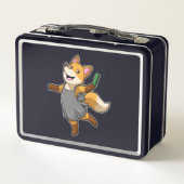 Lunch Box Renard comme coiffeur avec ciseaux (Dos)