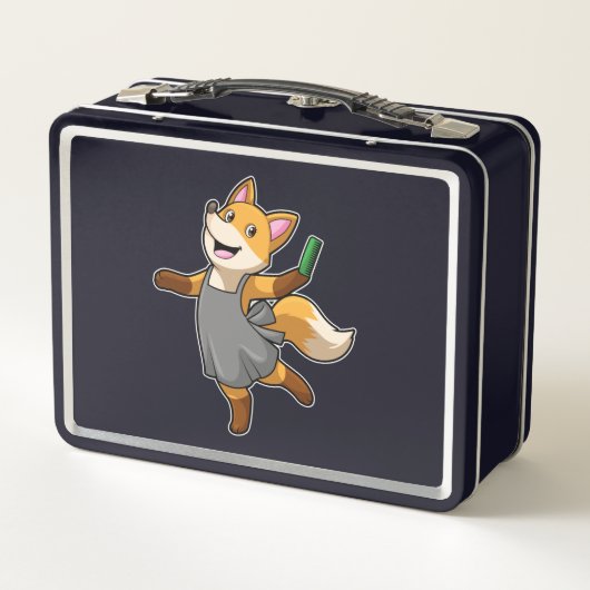 Lunch Box Renard comme coiffeur avec ciseaux (Dos)