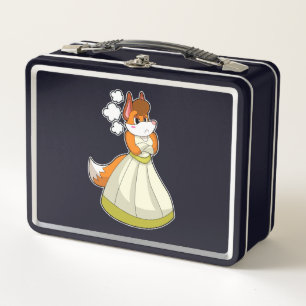 Lunch Box Renard comme mariée avec une robe de mariée.PNG